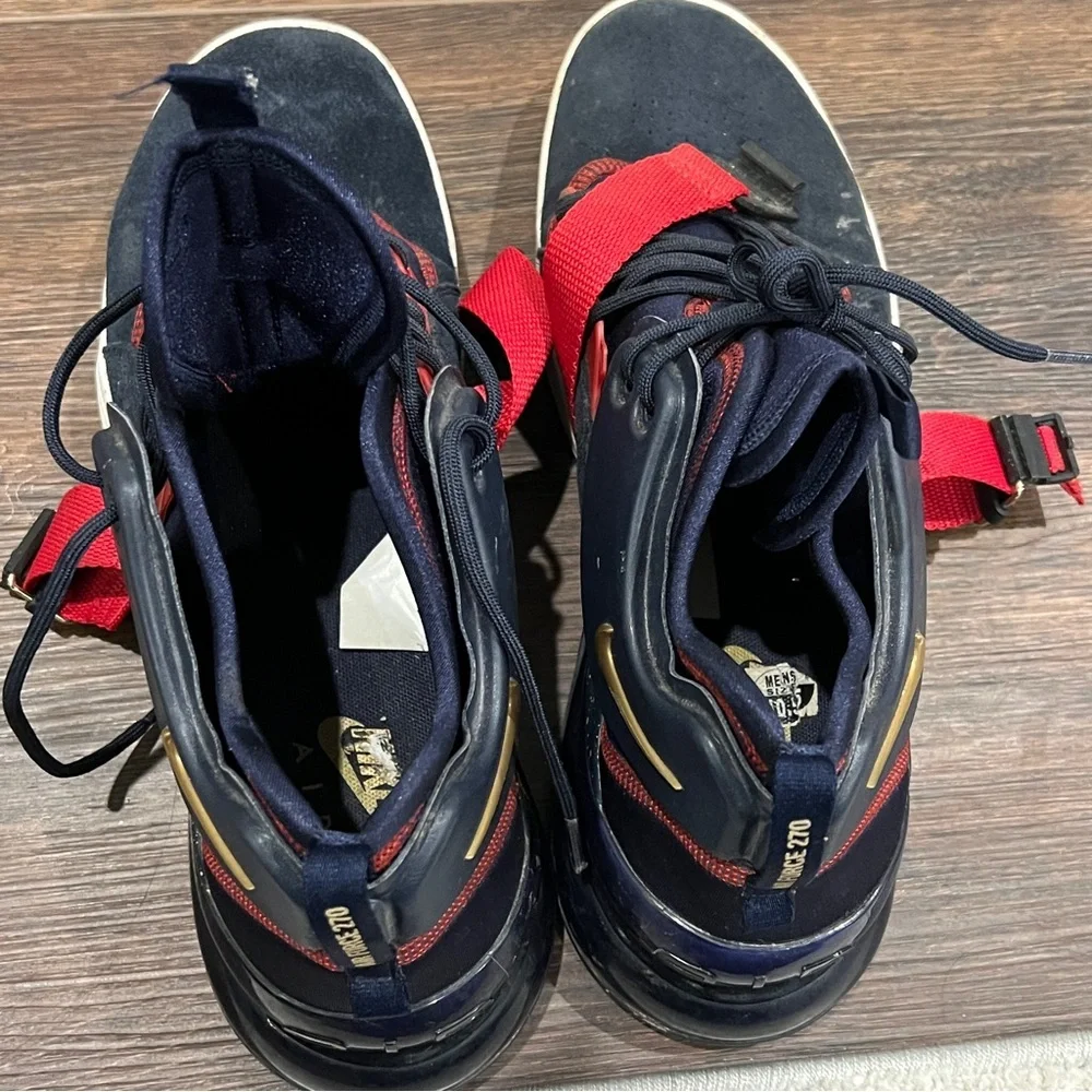 Nike Air Force 270 Men Bred Black Metallic gold Shoes Sz 10.5